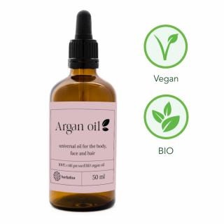Arganový olej 100% BIO přírodní, za studena lisovaný - Herbatica Objem: 50 ml