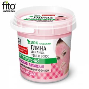 Čistící altajský růžový jíl na obličej, tělo a vlasy  OMLAZUJÍCÍ  -Fitokosmetik - 155 ml