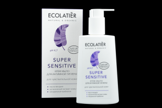 Čistící krémový gel na intimní hygienu s pH 4,7 - Super Sensitive - EcoLatier Organic - 250 ml