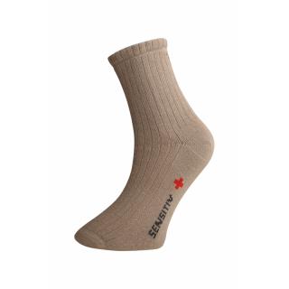Ponožky pro osoby s objemnýma nohama - béžové - Ovecha Velikost: L (35-38)