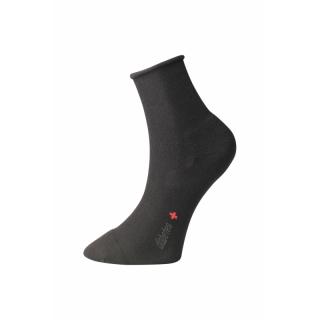 Ponožky s jemným sevřením lemu  Roll-top - s mikroplyšem - černé - Ovecha Velikost: 25-26