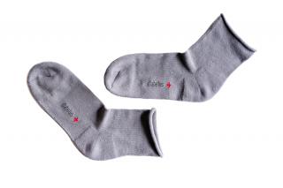 Ponožky s jemným sevřením lemu  Roll-top - s mikroplyšem - tmavě šedá - Ovecha Velikost: 23-24