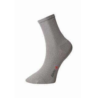 Ponožky s jemným sevřením lemu - s mikroplyšem v patě a špičce - šedé - Ovecha Velikost: 23-24