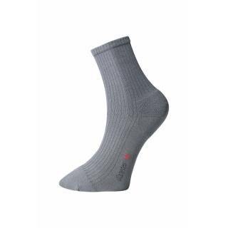 Ponožky s jemným sevřením lemu - s mikroplyšem v patě a špičce - tmavě šedé - Ovecha Velikost: 23-24