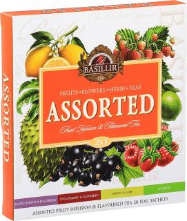 BASILUR Assorted Fruit & Flavoured Tea přebal 20 gastro sáčků (1,8g x 10, 2g x 5, 1,5g x 5)