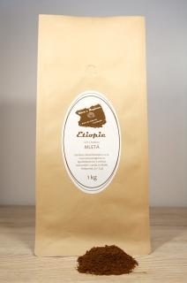 Etiopie mletá Druh mletí: Espresso - Pákový kávovar, Sáček: 1 kg