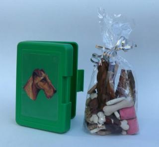 Irský teriér - svačinový box s pamlsky pro psy (20 ks pamlsků)