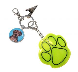 Leopardí pes - bižuterní a reflexní přívěsek (průměr 25 mm)