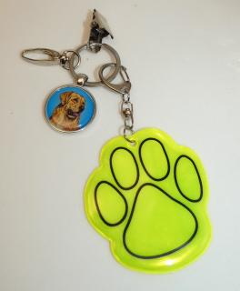 Zlatý retriever - bižuterní a reflexní přívěsek (průměr 25 mm)