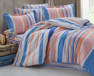 Bavlněný povlak na polštář Mart blue-pink Rozměr: 70x90