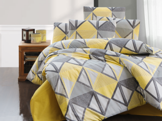 Bavlněný povlak na polštář Mystery yellow Rozměr: 70x90