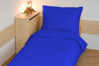 Povlečení bavlna UNI 140x200, 70x90cm tmavě modrá Zapínání: hotelový uzávěr