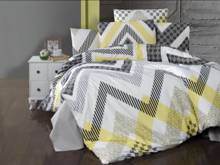 Povlečení francouzské bavlna 200x200,70x90 Zigzag grey