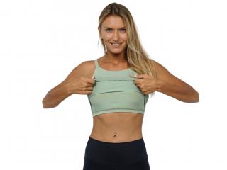 SARASWATI BAMBOO CROP TOP  light green   organicky obarveno Velikost: M