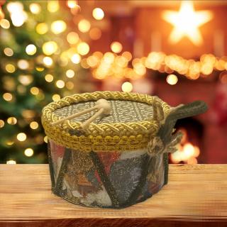 Vánoční dekorační bubínek s pejsky (Drobnost pro radost )