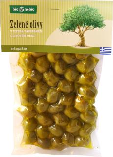 Bio Nebio Bio zelené olivy v extra panenském olivovém oleji 250 g