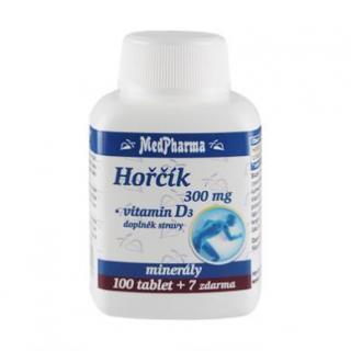 MedPharma Hořčík 300 mg + vitamin D3, 107 tablet