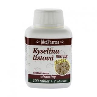 MedPharma Kyselina listová 800 µg - FORTE, 107 tablet