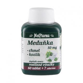 MedPharma Meduňka 50 mg + chmel + kozlík 67 tablet