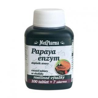MedPharma Papaya enzym - cucavé pastilky bez cukru 107 tablet
