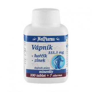 MedPharma Vápník 333,3 mg + hořčík + zinek, 107 tablet