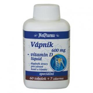 MedPharma Vápník 600 mg + vitamin D3, 67 tobolek