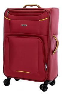 Cestovní kufr T-class® 933, vínová, textil, L, 65 x 43 x 25–28 cm, rozšiřitelný