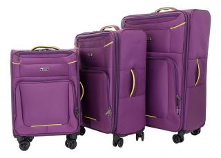 Sada 3 cestovních kufrů T-class 933, fialová, TSA zámek, velikosti M, L, XL, 35l, 70l, 95l