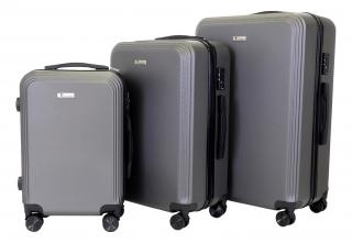 Sada 3 kufrů T-class® 1361 šedá, M, L, XL, TSA zámek, 35l, 60l, 90l