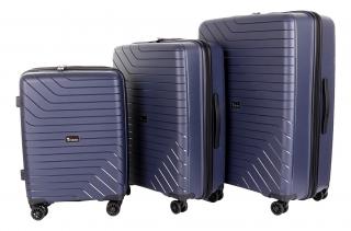Sada 3 kufrů T-class 1991, M, L, XL, TSA, PP, DoubleLock (tmavě modrá) 38l, 65l, 102l