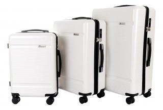 Sada 3 kufrů T-class® 2218 bílá, M, L, XL, TSA zámek, 40 l, 60 l, 95 l, 195 l