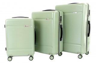 Sada 3 kufrů T-class® 2218 zelená, M, L, XL, TSA zámek, 40 l, 60 l, 95 l, 195 l