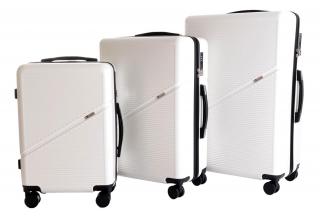 Sada 3 kufrů T-class® 2219 bílá M, L, XL, TSA zámek, 40 l, 60 l, 95 l, 195 l