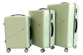 Sada 3 kufrů T-class® 2219 zelená, M, L, XL, TSA zámek, 40 l, 60 l, 95 l, 195 l