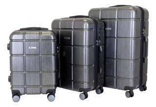 Sada 3 kufrů T-class 2222, M, L, XL, TSA zámek (šedá) 40l, 60l, 99l