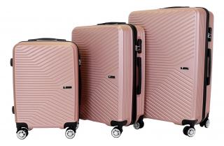 Sada 3 kufrů T-class® VT21111, růžová, velikost M, L, XL / 35l, 60l, 90l
