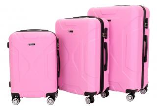 Sada 3 kufrů T-class® VT21121, růžová, M, L, XL / 35l, 60l, 90l