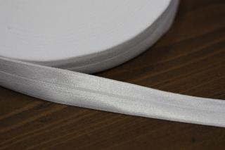 Bílá Lesklá jemná guma - lemovka, 19 mm
