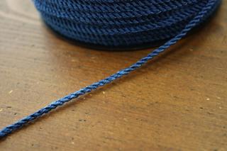 Kroucený provaz v modré barvě, 2,5mm