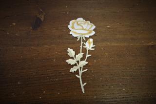 Nažehlovací aplikace ve tvaru bílé růže