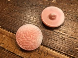 Růžový skleněný knoflík, 30mm