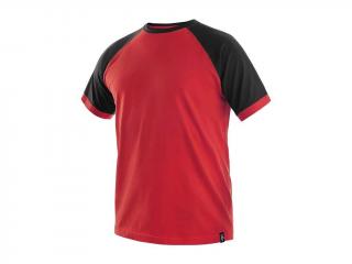 Tričko s krátkým rukávem OLIVER, červeno-černé Velikost: 2XL