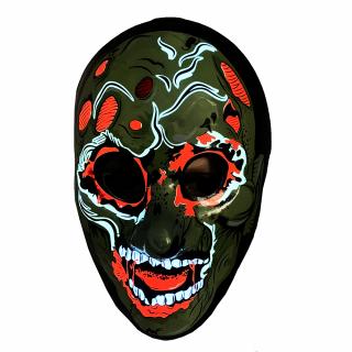Děsivá svítící Zombie maska s LED osvětlením