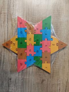 Dřevěné puzzle - vzdělávací (více druhů) Tvar: Hvězda