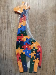 Dřevěné puzzle - vzdělávací (více druhů) Tvar: Žirafa