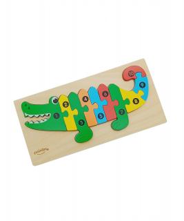 Dřevěné vkládací puzzle (ROZBALENO) Typ: Krokodýl