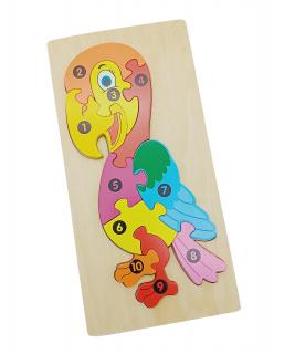 Dřevěné vkládací puzzle (ROZBALENO) Typ: Papoušek