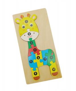 Dřevěné vkládací puzzle Typ: Žirafa