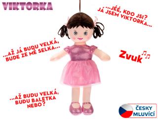 Hadrová panenka Viktorka - růžová, mluvící, skladem