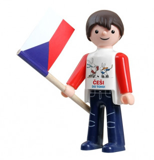 Igráček Fanoušek IV Hokej - figurka s vlajkou